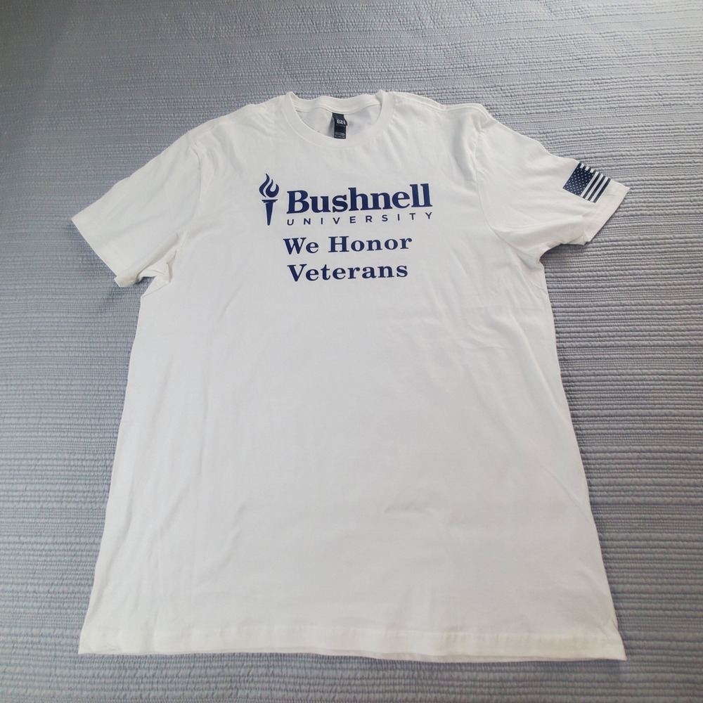 District Bushnell University We Honor Veterans Promo Tee White Navy 2XL